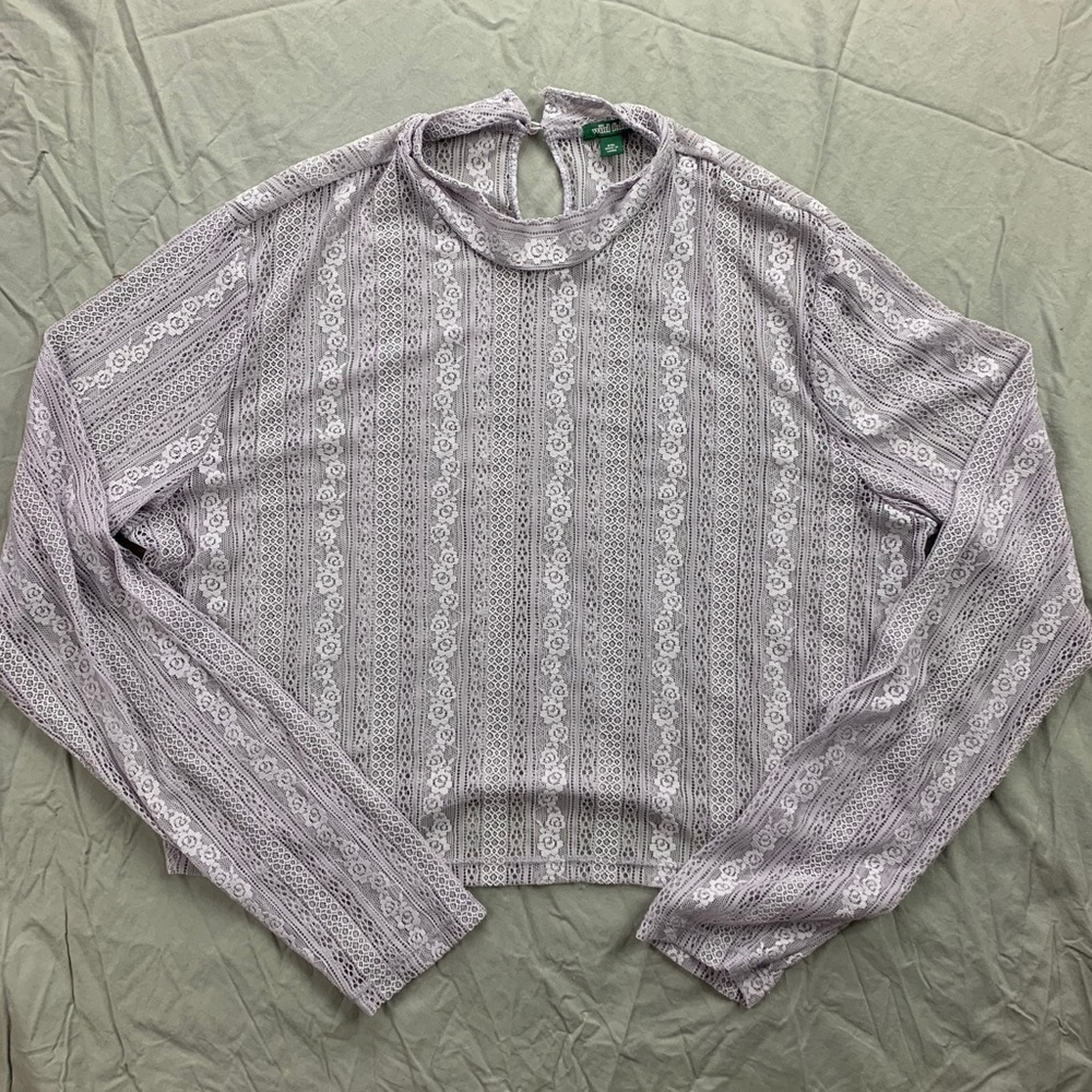 lavender lace crop top